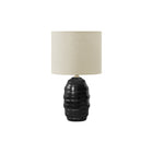 Monarch Specialties 17" H Contemporary Table Lamp - Black Ceramic / Beige Shade-This 17"h table lamp features a chic, glazed black ceramic base in an elongated beehive shape and a beige shade, adding a contemporary touch in your living room, bedroom, or home office space