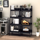 HOMCOM 4 Tier Ladder Shelf Bookcase - Black - Set of 2-Ideal for your living room, bathroom, balcony, kitchen, etc 