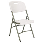 Kleton Polyethylene Folding Chairs - White-Steel framing and folding legs for extra strength