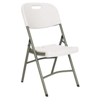 Kleton Polyethylene Folding Chairs - White-Steel framing and folding legs for extra strength