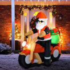 HOMCOM 5.5' Lit Inflatable Santa Claus on Motorcycle Christmas Yard Decoration-Self-inflates in minutes when plugged into any standard electrical outlet 