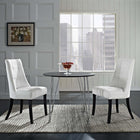 Modway Noblesse Vinyl Dining Chair - White - 2 Pack-Dense Foam Padding for Comfort