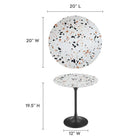 Modway Lippa 20" Round Terrazzo Side Table - Black Terrazzo-Terrazzo Top
