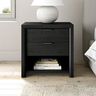 Hudson&Canal Clarice 24" Rectangular Nightstand - Black Grain-Clean with a soft, dry cloth and no harsh chemicals or abrasive cleaning materials