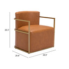 Zuo Xander Accent Chair - Brown-3 year limited warranty