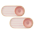 Maxwell & Williams Regency Pink Oval Platter with Round Dish - 15 x 12 cm - 2 Pack-Gift Boxed