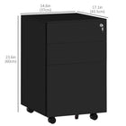 Vinsetto Steel Letter/A4/Legal Filing Cabinet - Black-Tabletop can hold printers, scanners or display person items
