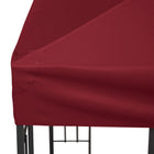 Outsunny 10' L x 10' W Square 2-Tier Gazebo Canopy Replacement Top Cover - Wine Red-Lightweight and portable