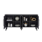 Manhattan Comfort Jodie 64.6" Mid-Century Modern Sideboard - Charcoal Grey-30 Day Limited Manufacturer's Warranty