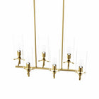 Modway Skylark 6-Light Chandelier - Clear/Satin Brass-ETL Listed for Damp Locations