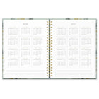 Orange Circle Studio 2027 Extra-Large Spiral Planner - 11" x 8-1/2" - Sage Floral - Bilingual-Includes goal, budget, and hydration trackers