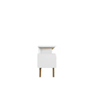 Manhattan Comfort Yonkers 70.86" Mid-Century Modern TV Stand - White-Geometric Open Floating Top Shelf with Beveled Design