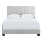Modway Celine Channel Tufted Performance Velvet Twin Bed - Light Grey-Performance Velvet Upholstery