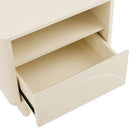 Manhattan Comfort Ella 19.7" Modern Nightstand - Cream-Thick Rectangular 6.9 in. Sled Legs Offer Stability and a Unique, Modern Twist on a Classic Sled-Base