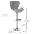 HOMCOM Adjustable Counter Height Swivel Bar Stools with Footrest - Grey - 2 Pack-Ergonomic line, thick sponge padding for great comfort   
