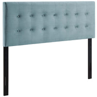 Modway Emily Biscuit Tufted Performance Velvet King Headboard - Light Blue-Luxurious Modern King Headboard
