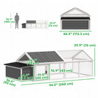 Pawhut 30" H Large Chicken Run with Nesting Box - White-Multiple entrances including a large side door and an openable top panel 