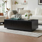 Hudson&Canal Paxton 48"W Rectangular Coffee Table - Black Grain-Features easy assembly