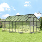 Outsunny 16' x 8' Polycarbonate Greenhouse with Adjustable Roof Vent- UV-protective polycarbonate panels shield plants from intense sunlight
 