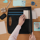 X-ACTO 12" Heavy-Duty Plastic-Base Paper Trimmer-Grid patterns in inches and centimetres, guidelines for A4, plus 3" x 5" , 4" x 6" and 5" x 8" cards