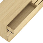 Manhattan Comfort Ardea 72" Contemporary 6-Drawer Double Dresser - Natural Oak-Minimalist modern design with smooth, handle-less drawer fronts for a sleek, uninterrupted look