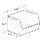 Azar Small Stackable Plastic Storage Bin - Clear - 4 Pack-Open-front access for convenient everyday use and quick refills