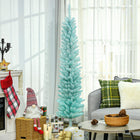 HOMCOM 6' Slim Artificial Christmas Tree - Gradient Blue-Realistic branches give a full and lush look to the tree 