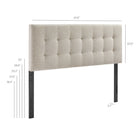 Modway Lily Upholstered Queen Size Headboard - Dove-Queen Size Headboard