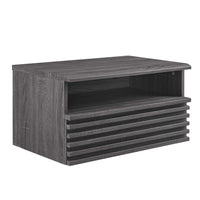 Modway Render Wall-Mount Nightstand - Charcoal-Mid-Century Bedside Table