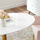 Modway Verne 48" Oval Dining Table - Gold White-White Coating