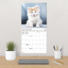 DateWorks 2026 16-Month Wall Calendar - 12" x 12" - Cuddly Kittens - Bilingual-Features monthly pages for January to December 2026, as well as the last 4 months of 2025