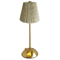 Xtricity Roccabella Portable LED Touch Table Lamp - Gold-Metal lamp body with fabric-plated shade for a decorative look