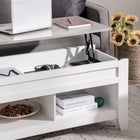HOMCOM Lift Top Coffee Table with Hidden Storage and Open Shelves - White-Rectangle design matches any decor style in your home or work place