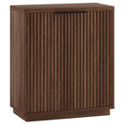 Hudson&Canal Mansfield 28"W Accent Cabinet - Satin Walnut-Modern contemporary design for your home office, bedroom, or living spaces