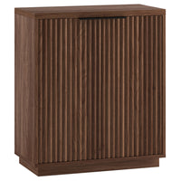 Hudson&Canal Mansfield 28"W Accent Cabinet - Satin Walnut-Modern contemporary design for your home office, bedroom, or living spaces