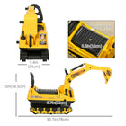 Qaba Kids Ride-On Excavator with Digger - Yellow- Overall dimension: 30.75"L x 9.5"W x 23"H 