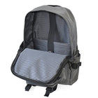 Club Rochelier Large Double Flap Front Backpack - Dark Grey-Large front zipper pocket