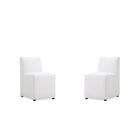 Manhattan Comfort Anna Square 18.9" Modern Faux Leather Upholstered Dining Chair - Cream - Set of 2-Modern Dining Chair for Dining Room and Task Use. Set of 2