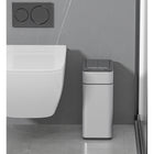Elpheco TwinLid Stainless Small Sensor Garbage Can - 9.5L - Silver-Trash can requires 2 AA batteries for operation (not included)