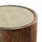 Modway Truett Round Wood Rattan Side Table - Walnut-Arrives Fully Assembled