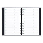 Blueline 2027 CoilPro Daily Planner with Hard Lizard-Like Cover - 8" x 5" - Black - Bilingual-Previous, current and following monthly calendars at the top of each spread