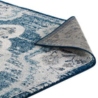 Modway Entourage Malia Distressed Vintage Floral Vintage Medallion Area Rug - 8 ft W x 10 ft L - Ivory/Blue-High-Density / Machine-Woven