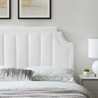 Modway Alyona Channel Tufted Performance Velvet Full/Queen Headboard - White-Dense Foam Padding