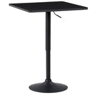 CorLiving Adjustable Pedestal Dining Table - Square - Black-9