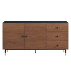 Modway Nexus 59" Storage Cabinet Sideboard - Black Walnut-7