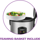 Salton Automatic 8 Cup Rice Cooker & Steamer-‘cook’ and ‘keep warm’ indicator lights 