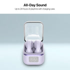 MyBat Open Ear Bluetooth Earbuds - Purple-24‑Hour Total Playtime - Long-lasting battery life with the portable charging case
