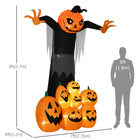 HOMCOM 9' Inflatables Pumpkin Ghost Halloween Decoration-Includes seven ground stakes, three drawstrings, and two sandbags to help keep it anchored on windy nights 