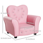 Qaba Kids Mini Princess Sofa Chair- Pink-Solid wood frame with extra padding supports 100 pounds  