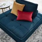 Modway Saunter Tufted Fabric Armless Chair - Azure-Dense Foam Padding